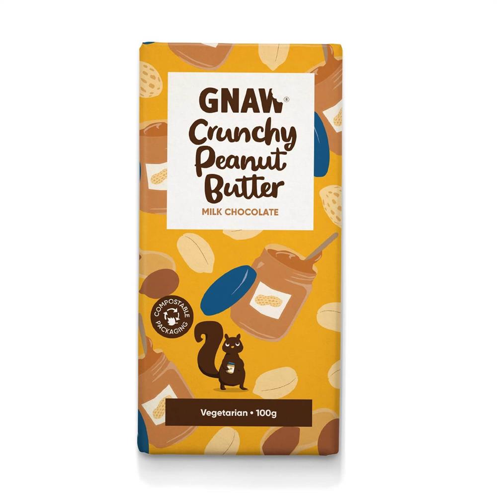 Gnaw Crunchy Peanut Butter Milk Chocolate Bar 100g